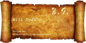 Will Iván névjegykártya
